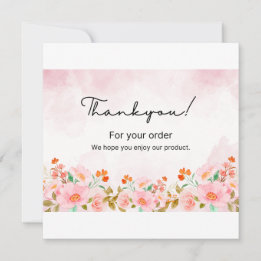 Tarjeta de agradecimiento floral - Negocios acuare