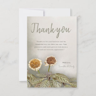 Tarjeta de agradecimiento floral neutra minimalist