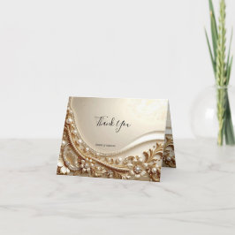 Tarjeta de agradecimiento floral ornamentada elega