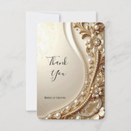 Tarjeta de agradecimiento floral ornamentada elega