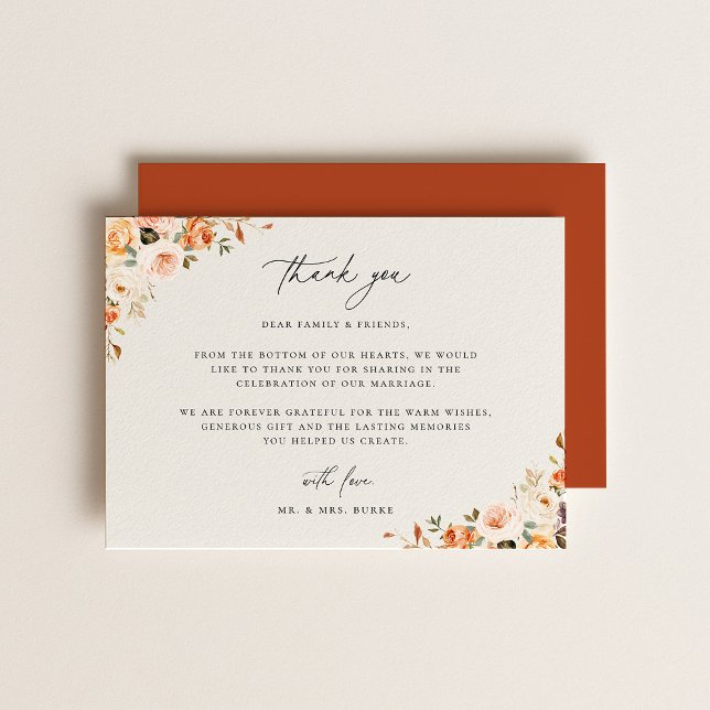 Tarjeta De Agradecimiento Floral Otoñal Terroso (Subido por el creador)