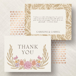 Tarjeta De Agradecimiento Floral otoño otoño Boda de Flores Silvestres