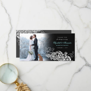 Tarjeta De Agradecimiento Floral Paisley Boho Boda Gracias PhotoCard