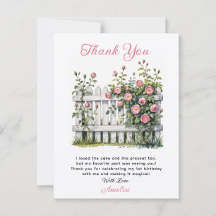 Tarjeta de agradecimiento floral para el primer cu