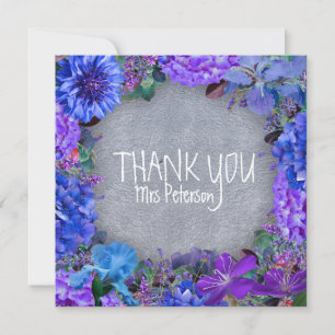 Tarjeta de agradecimiento floral para maestros