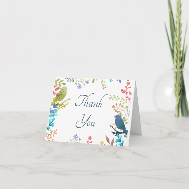 Tarjeta de agradecimiento floral pastel (Anverso)