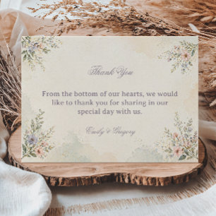 Tarjeta De Agradecimiento Floral Pastel Suave
