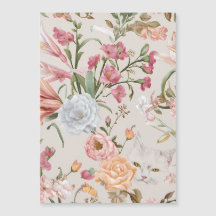 Tarjeta de agradecimiento floral plana de gatos bl