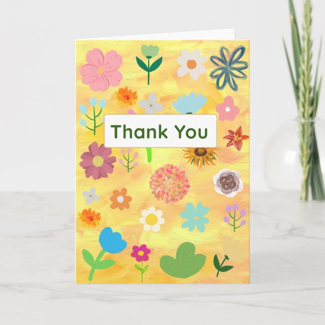 Tarjeta de agradecimiento floral por su calidad y  (Anverso)