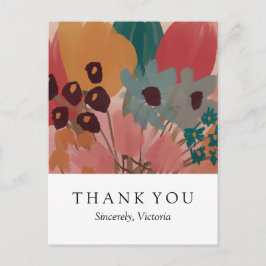 Tarjeta de agradecimiento floral - postal
