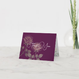 Tarjeta de agradecimiento floral púrpura