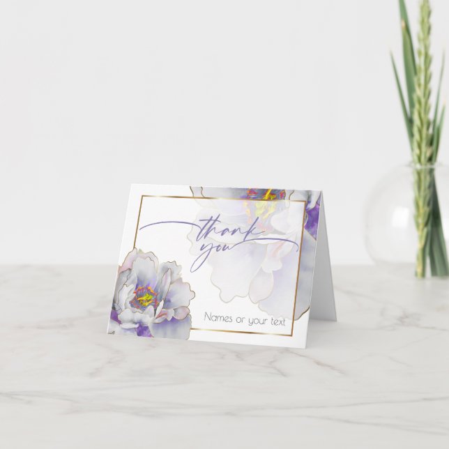 Tarjeta De Agradecimiento Floral púrpura exótica (Anverso)