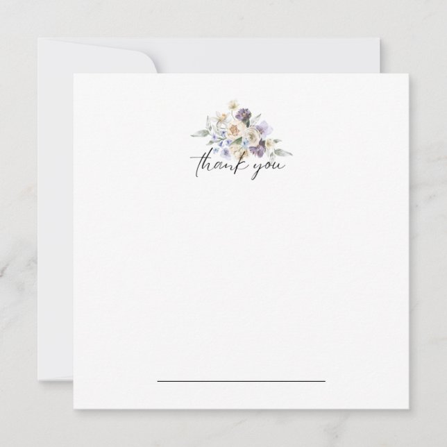 Tarjeta De Agradecimiento Floral púrpura Gracias Notecard (Anverso)