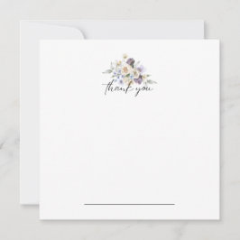 Tarjeta De Agradecimiento Floral púrpura Gracias Notecard