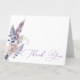 Tarjeta de agradecimiento floral púrpura + lavanda