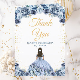 Tarjeta De Agradecimiento Floral Quinceañera