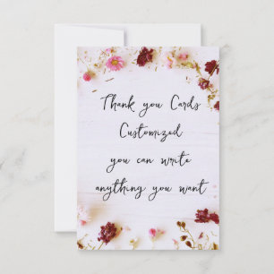 Tarjeta de agradecimiento floral real, personaliza