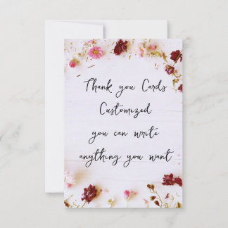 Tarjeta de agradecimiento floral real, personaliza