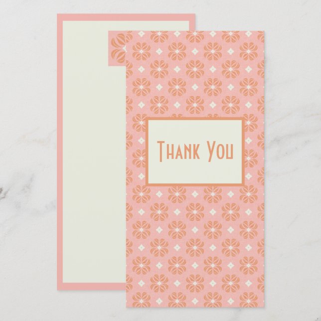 Tarjeta de agradecimiento floral Resumen Rosa de R (Anverso / Reverso)