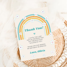 Tarjeta de agradecimiento floral retro genial