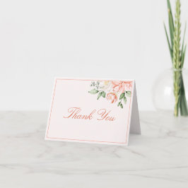 Tarjeta De Agradecimiento Floral romántica botánica rosa Rubor