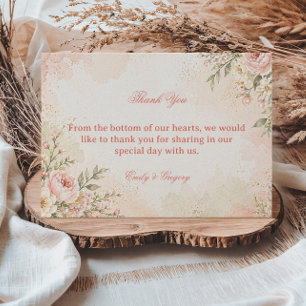 Tarjeta De Agradecimiento Floral Romántico Suave