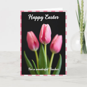 Tarjeta de agradecimiento floral rosa