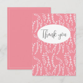 Tarjeta de agradecimiento floral rosa de bonito