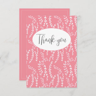 Tarjeta de agradecimiento floral rosa de bonito