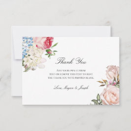 Tarjeta De Agradecimiento Floral rosa elegante