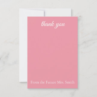 Tarjeta De Agradecimiento Floral Rosa Elegante