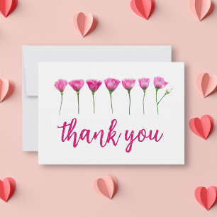 Tarjeta De Agradecimiento Floral rosa - Elegante y sencillo
