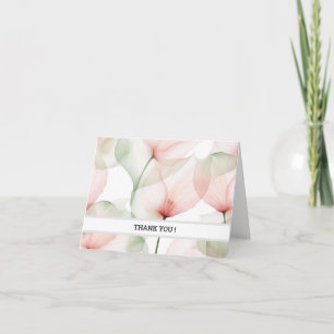 Tarjeta de agradecimiento floral rosa suave   Pers