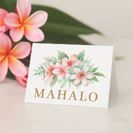 Tarjeta De Agradecimiento Floral Rosa Tropical Mahalo