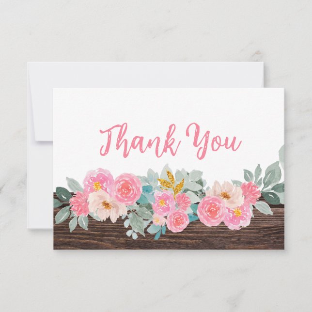 Tarjeta de agradecimiento floral rusa (Anverso)