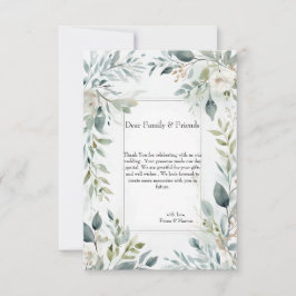 Tarjeta de agradecimiento floral rústica botánica