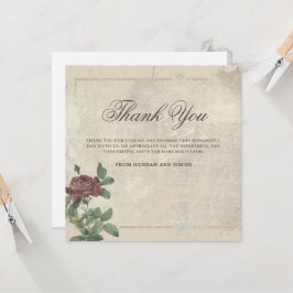 Tarjeta de agradecimiento floral rústica Minimalis