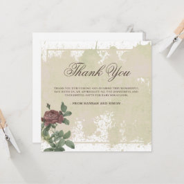 Tarjeta de agradecimiento floral rústica Minimalis