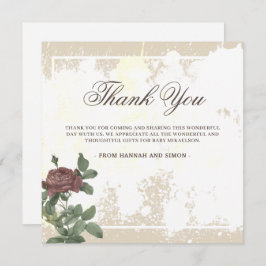 Tarjeta de agradecimiento floral rústica Minimalis