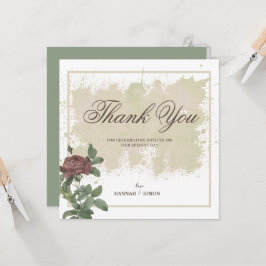 Tarjeta de agradecimiento floral rústica Minimalis