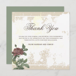 Tarjeta de agradecimiento floral rústica Minimalis