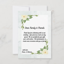 Tarjeta de agradecimiento floral rústica y minimal