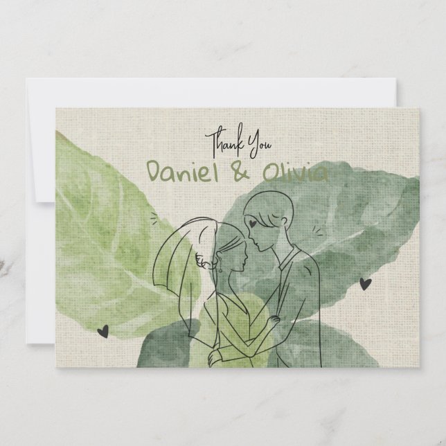 Tarjeta De Agradecimiento Floral Rústico Vintage (Anverso)