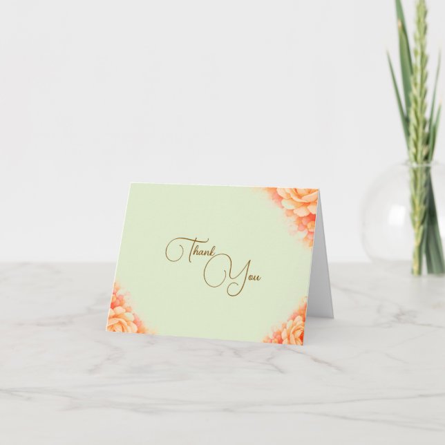 Tarjeta de agradecimiento floral salvia y rosa (Anverso)