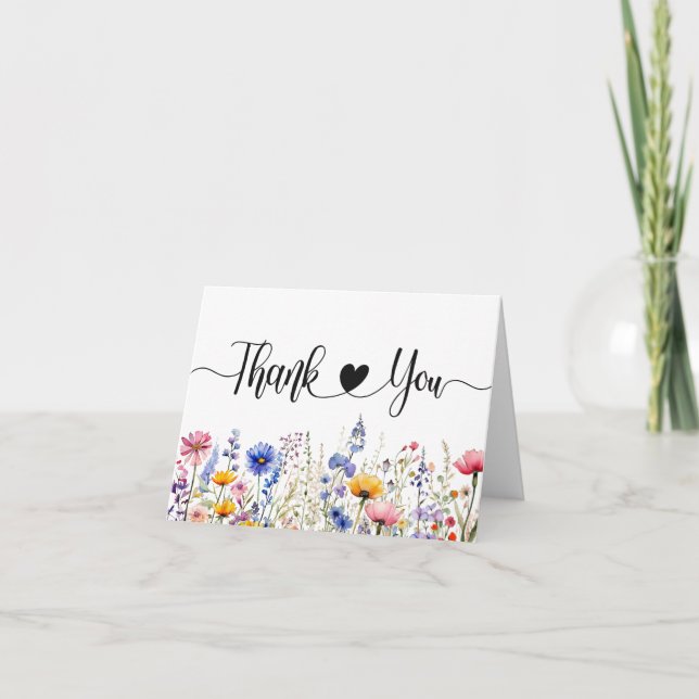 Tarjeta De Agradecimiento Floral silvestre (Anverso)