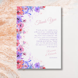 Tarjeta de agradecimiento floral silvestre pastel 