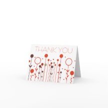 Tarjeta de agradecimiento floral simple naranja ro
