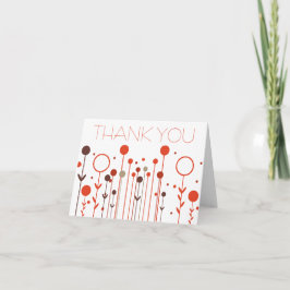 Tarjeta de agradecimiento floral simple naranja ro