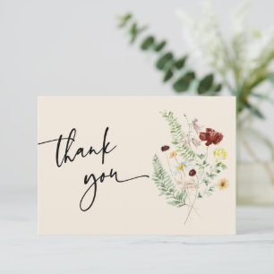Tarjeta de agradecimiento floral simple y de Moda