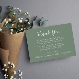 Tarjeta De Agradecimiento Floral Simplicity 1 Modern Green Thank You Note